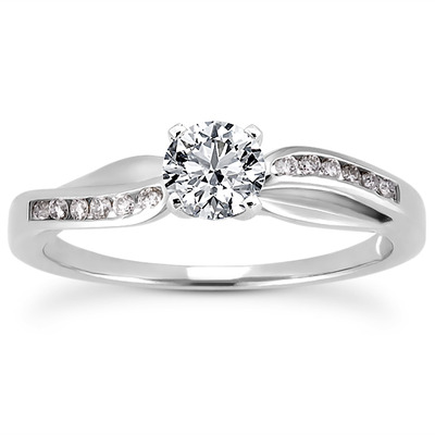 Channel Setting Round Diamond Engagement Ring (0.10 ct. t.w.) - view 15