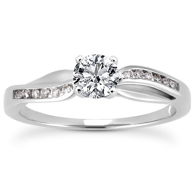 Channel Setting Round Diamond Engagement Ring (0.10 ct. t.w.) - view 15 of 29