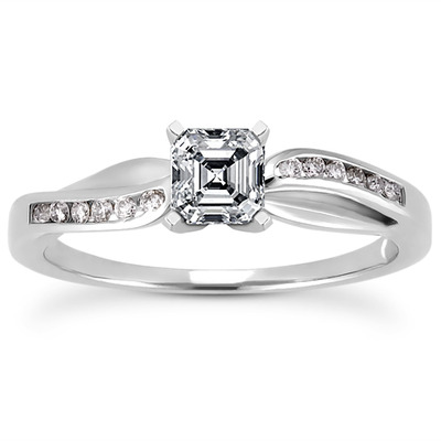 Channel Setting Round Diamond Engagement Ring (0.10 ct. t.w.) - view 14