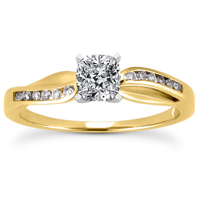 Channel Setting Round Diamond Engagement Ring (0.10 ct. t.w.) - view 12