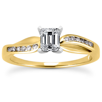 Channel Setting Round Diamond Engagement Ring (0.10 ct. t.w.) - view 11