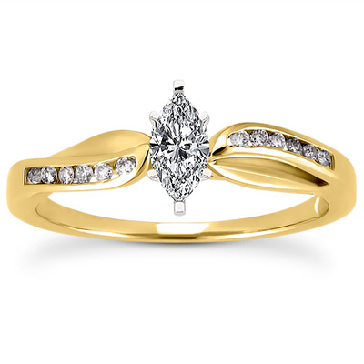 Channel Setting Round Diamond Engagement Ring (0.10 ct. t.w.) - view 9