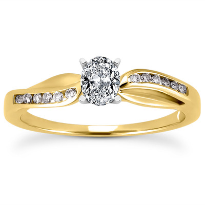 Channel Setting Round Diamond Engagement Ring (0.10 ct. t.w.) - view 8