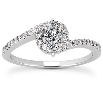 Halo Design Diamond Bridal Ring (0.16 t.c.w.) - view 19