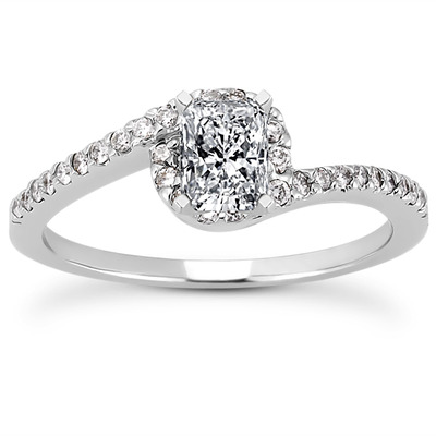 Halo Design Diamond Bridal Ring (0.16 t.c.w.) - view 1