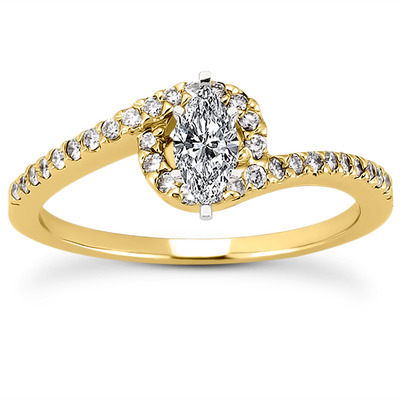 Halo Design Diamond Bridal Ring (0.16 t.c.w.) - view 8