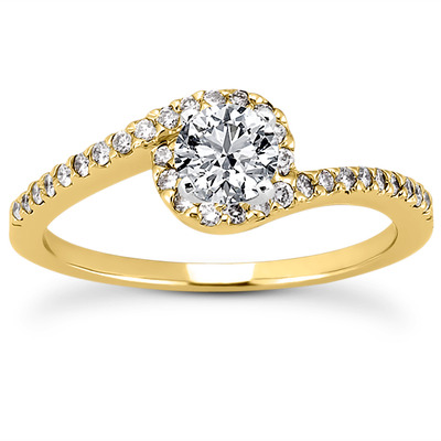 Halo Design Diamond Bridal Ring (0.16 t.c.w.) - view 3