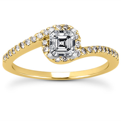 Halo Design Diamond Bridal Ring (0.16 t.c.w.) - view 2