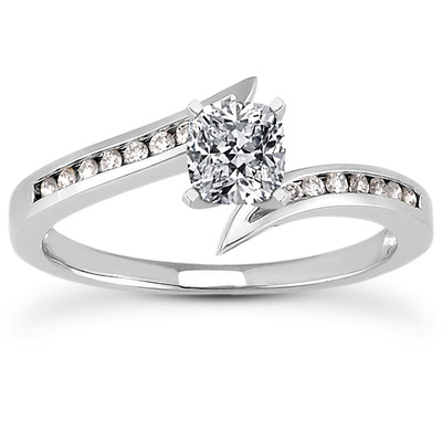 Diamond Accented Channel Set Bridal Ring (0.10ct. t.w.) - view 24