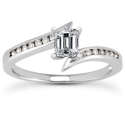 Diamond Accented Channel Set Bridal Ring (0.10ct. t.w.) - view 23