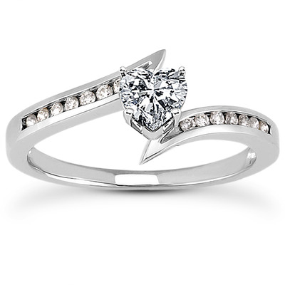 Diamond Accented Channel Set Bridal Ring (0.10ct. t.w.) - view 22