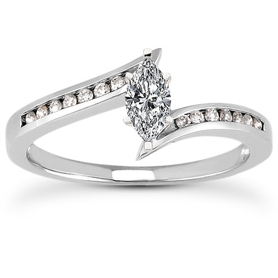 Diamond Accented Channel Set Bridal Ring (0.10ct. t.w.) - view 21