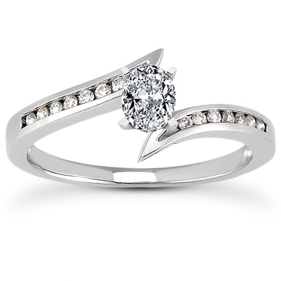 Diamond Accented Channel Set Bridal Ring (0.10ct. t.w.) - view 20