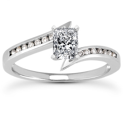 Diamond Accented Channel Set Bridal Ring (0.10ct. t.w.) - view 17