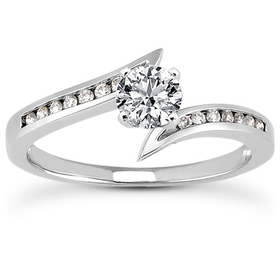 Diamond Accented Channel Set Bridal Ring (0.10ct. t.w.) - view 1