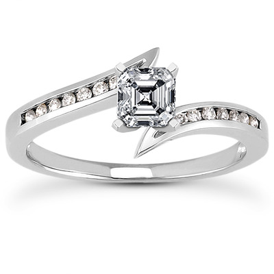 Diamond Accented Channel Set Bridal Ring (0.10ct. t.w.) - view 15