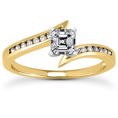 Diamond Accented Channel Set Bridal Ring (0.10ct. t.w.) - view 4