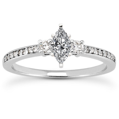 Pave Set Diamond Bridal Ring (0.18 t.c.w.) - view 19