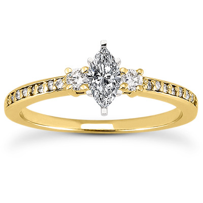 Pave Set Diamond Bridal Ring (0.18 t.c.w.) - view 8