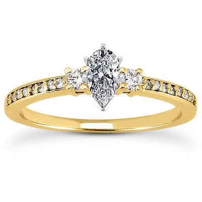 Pave Set Diamond Bridal Ring (0.18 t.c.w.) - view 6