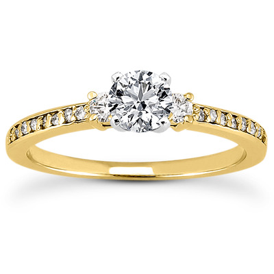 Pave Set Diamond Bridal Ring (0.18 t.c.w.) - view 3