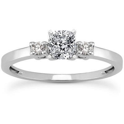 Basket Setting Three Stone Round Diamond Bridal Ring (0.10 t.c.w.) - view 22