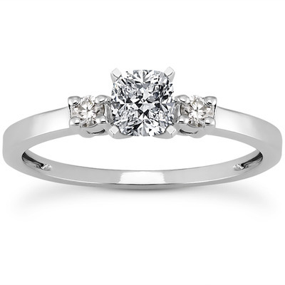 Basket Setting Three Stone Round Diamond Bridal Ring (0.10 t.c.w.) - view 22 of 28