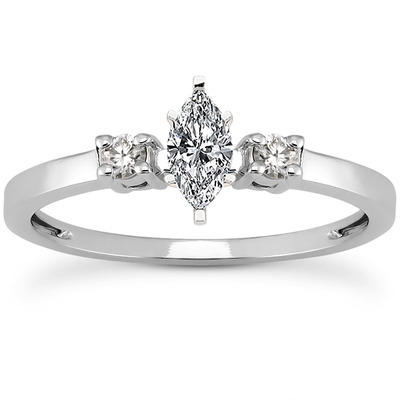 Basket Setting Three Stone Round Diamond Bridal Ring (0.10 t.c.w.) - view 19