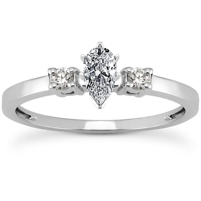 Basket Setting Three Stone Round Diamond Bridal Ring (0.10 t.c.w.) - view 17