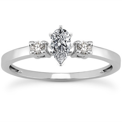 Basket Setting Three Stone Round Diamond Bridal Ring (0.10 t.c.w.) - view 17 of 28