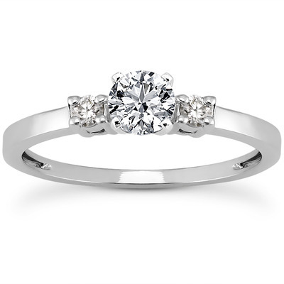 Basket Setting Three Stone Round Diamond Bridal Ring (0.10 t.c.w.) - view 14 of 28