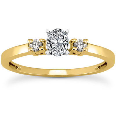 Basket Setting Three Stone Round Diamond Bridal Ring (0.10 t.c.w.) - view 7