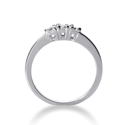 Round Cut Three Stone Prong Set Diamond Engagement Ring (1.00 ct.tw.) - view 2