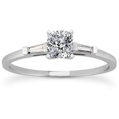 Tapered Baguette Diamond Engagement Ring (0.12 t.c.w.) - view 22