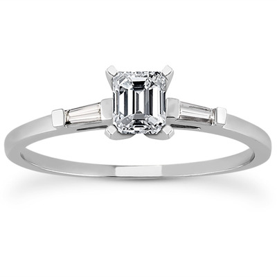 Tapered Baguette Diamond Engagement Ring (0.12 t.c.w.) - view 21