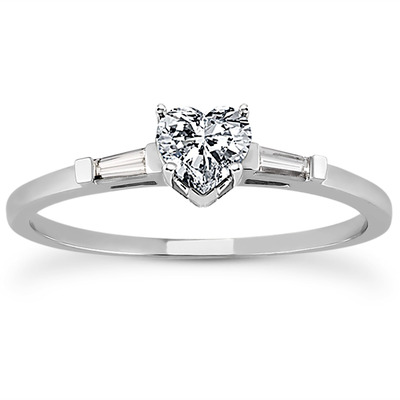 Tapered Baguette Diamond Engagement Ring (0.12 t.c.w.) - view 20