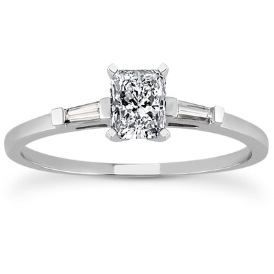 Tapered Baguette Diamond Engagement Ring (0.12 t.c.w.) - view 1