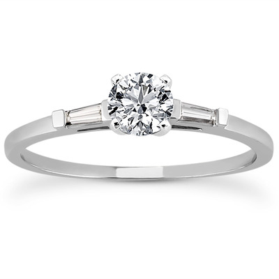 Tapered Baguette Diamond Engagement Ring (0.12 t.c.w.) - view 14