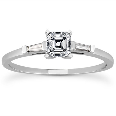 Tapered Baguette Diamond Engagement Ring (0.12 t.c.w.) - view 13