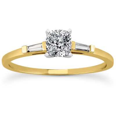 Tapered Baguette Diamond Engagement Ring (0.12 t.c.w.) - view 11