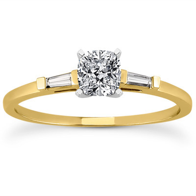 Tapered Baguette Diamond Engagement Ring (0.12 t.c.w.) - view 11 of 28