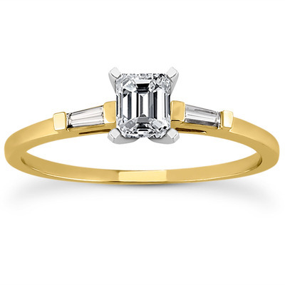 Tapered Baguette Diamond Engagement Ring (0.12 t.c.w.) - view 10 of 28