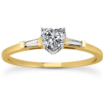 Tapered Baguette Diamond Engagement Ring (0.12 t.c.w.) - view 9