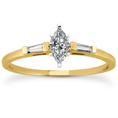 Tapered Baguette Diamond Engagement Ring (0.12 t.c.w.) - view 8