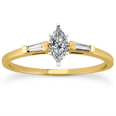 Tapered Baguette Diamond Engagement Ring (0.12 t.c.w.) - view 8 of 28