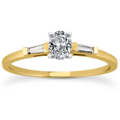 Tapered Baguette Diamond Engagement Ring (0.12 t.c.w.) - view 7