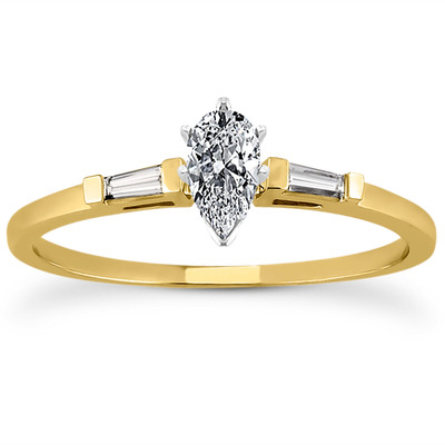 Tapered Baguette Diamond Engagement Ring (0.12 t.c.w.) - view 6