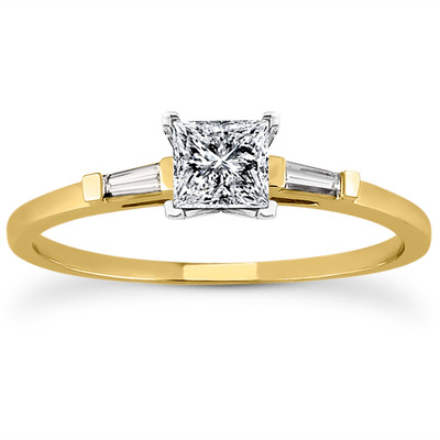 Tapered Baguette Diamond Engagement Ring (0.12 t.c.w.) - view 5