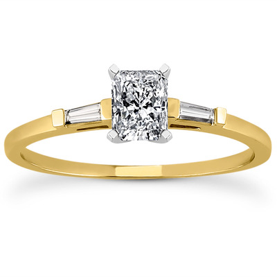 Tapered Baguette Diamond Engagement Ring (0.12 t.c.w.) - view 4