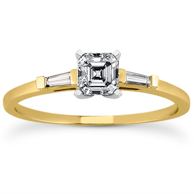 Tapered Baguette Diamond Engagement Ring (0.12 t.c.w.) - view 2